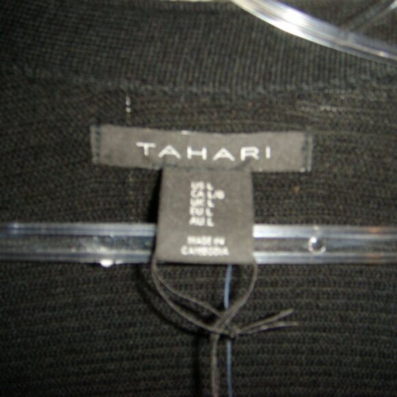 New with Tags Tahani Long Black Button Cuff Cardigan 50% Merino Wool size Large - Picture 13 of 14